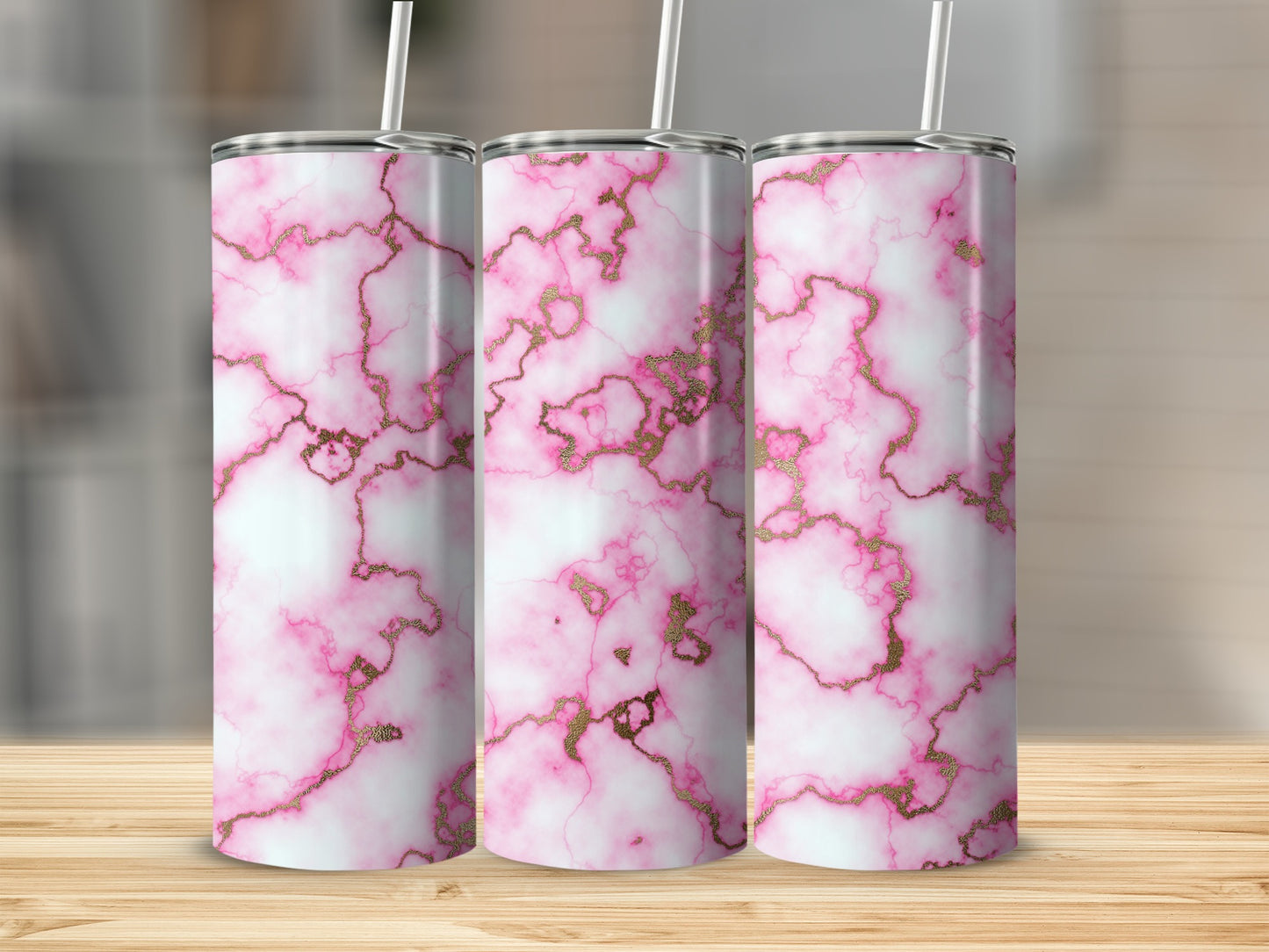 Pink Gold Marble Pattern Insulated Drink Tumbler product type