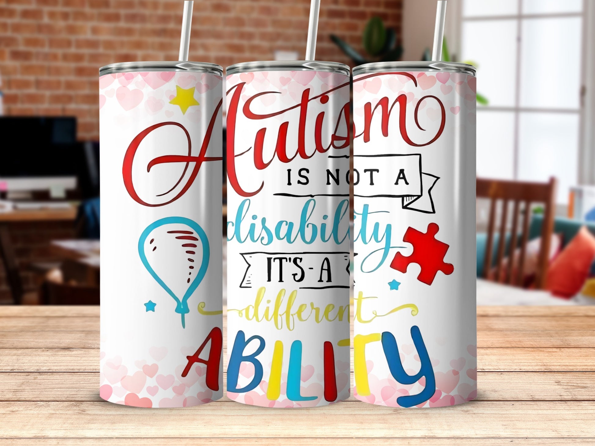 Autism Awareness Tumbler with Inspiring Message