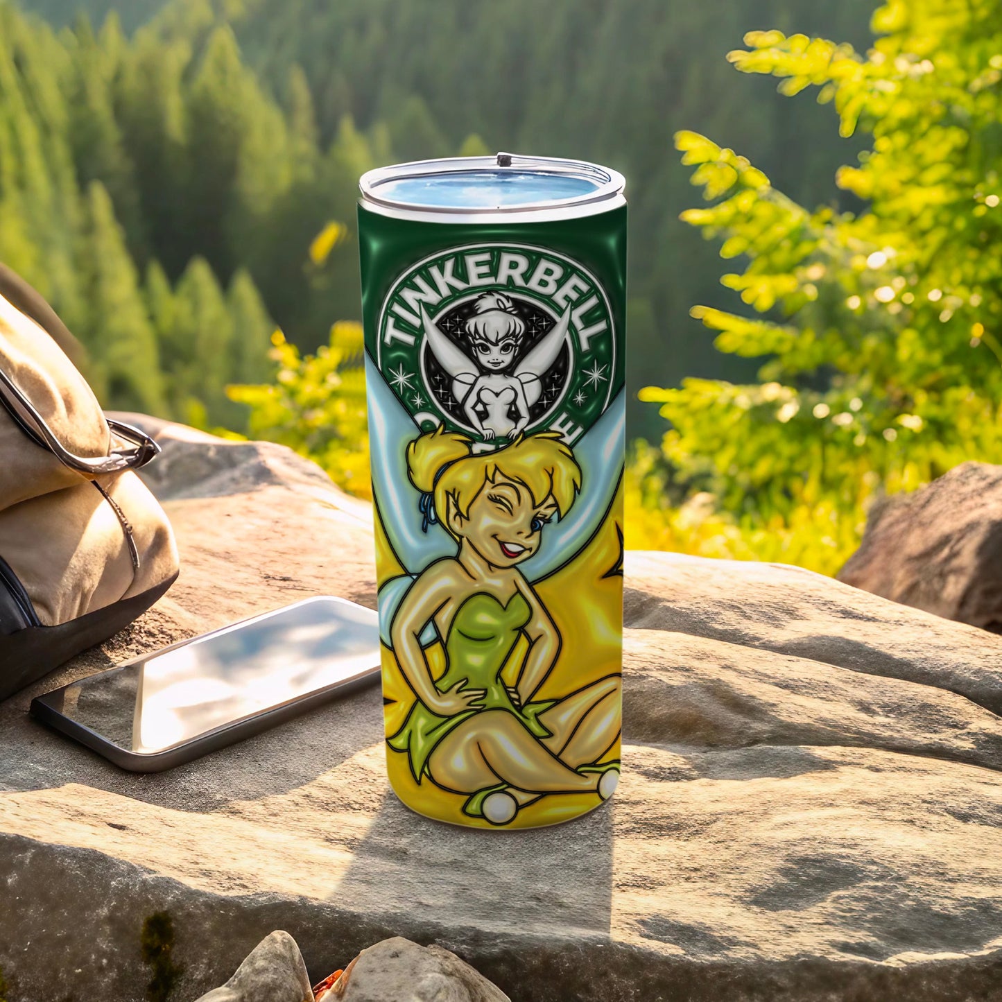 Tinkerbell Fairy Design Tumbler Travel Mug for Disney Fans