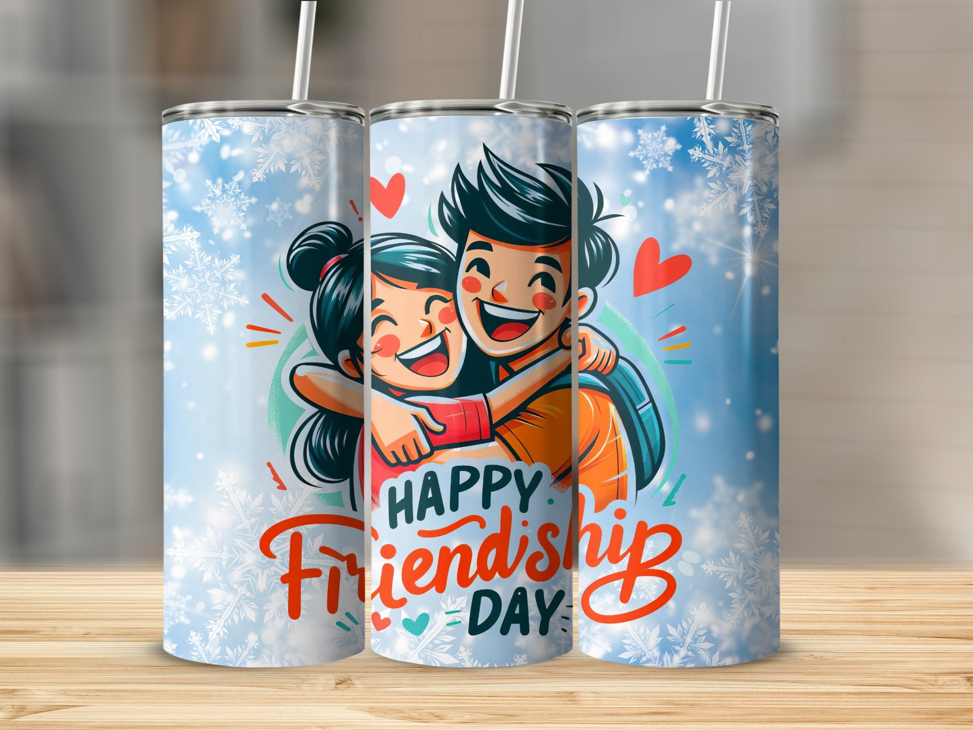 Happy Friendship Day Cute Illustration Tumbler