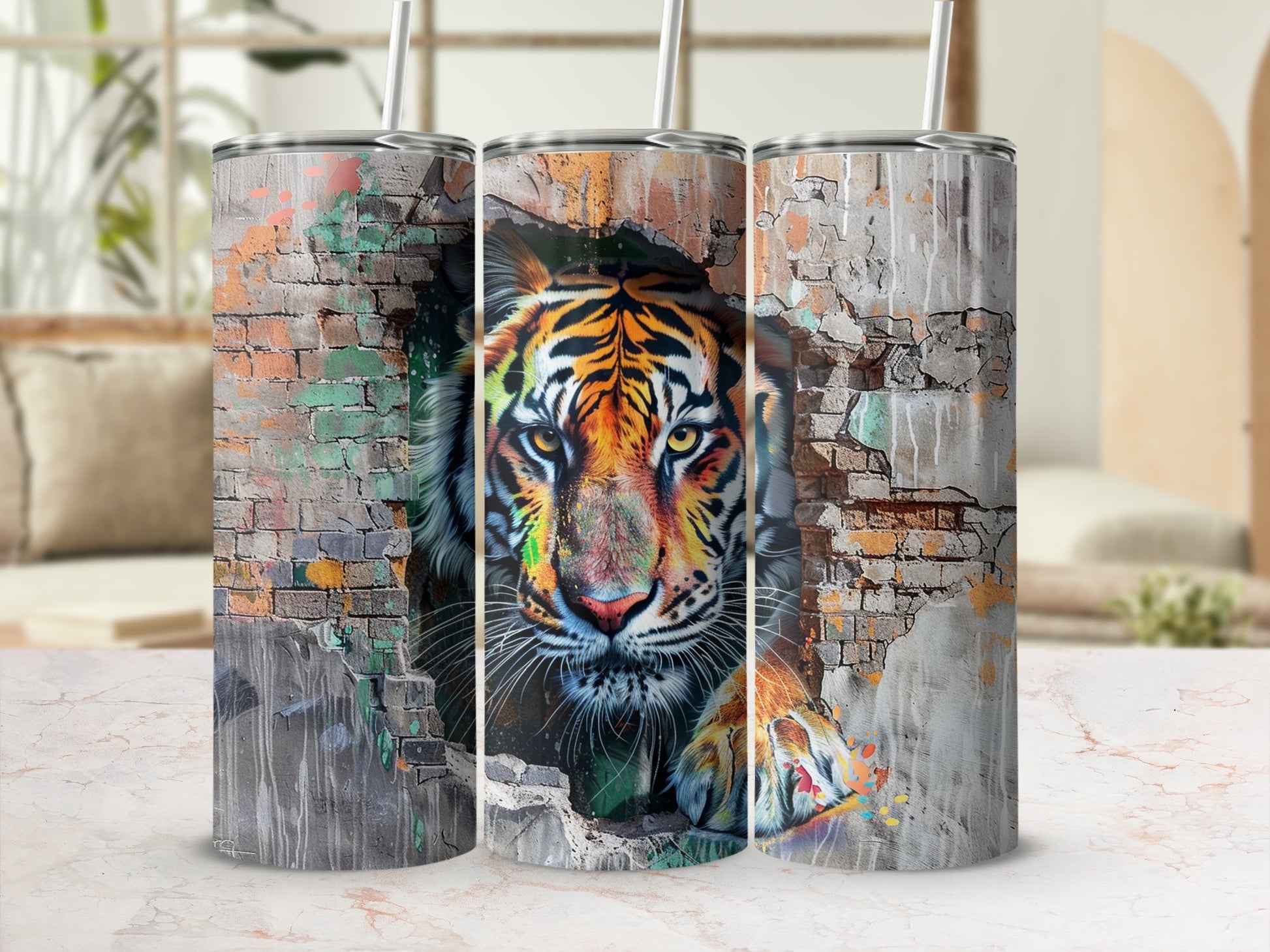 Graffiti Tiger Wall Break Vibrant Eye-Catching product type