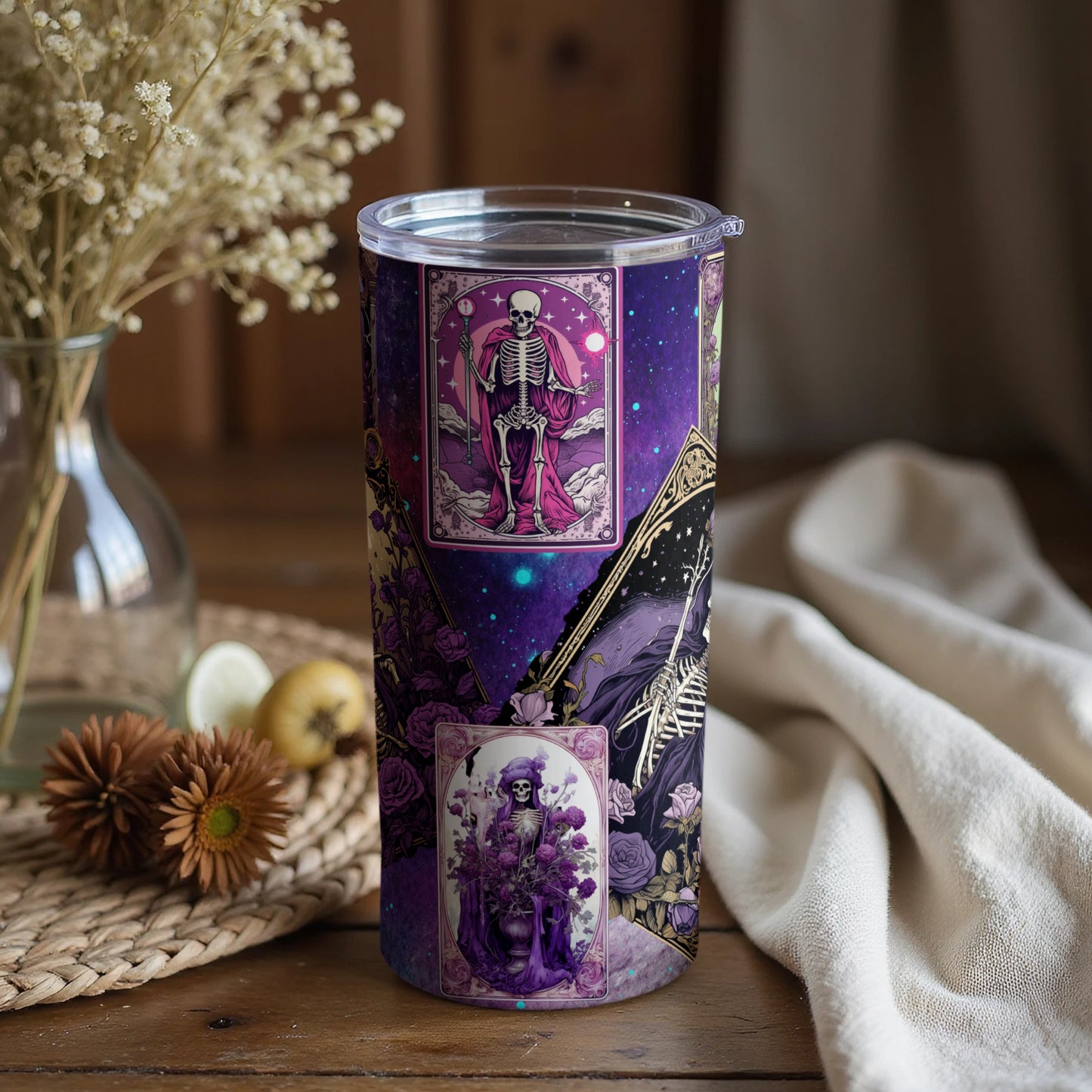 Gothic Skeleton Cosmic Vibes Insulated Tumbler