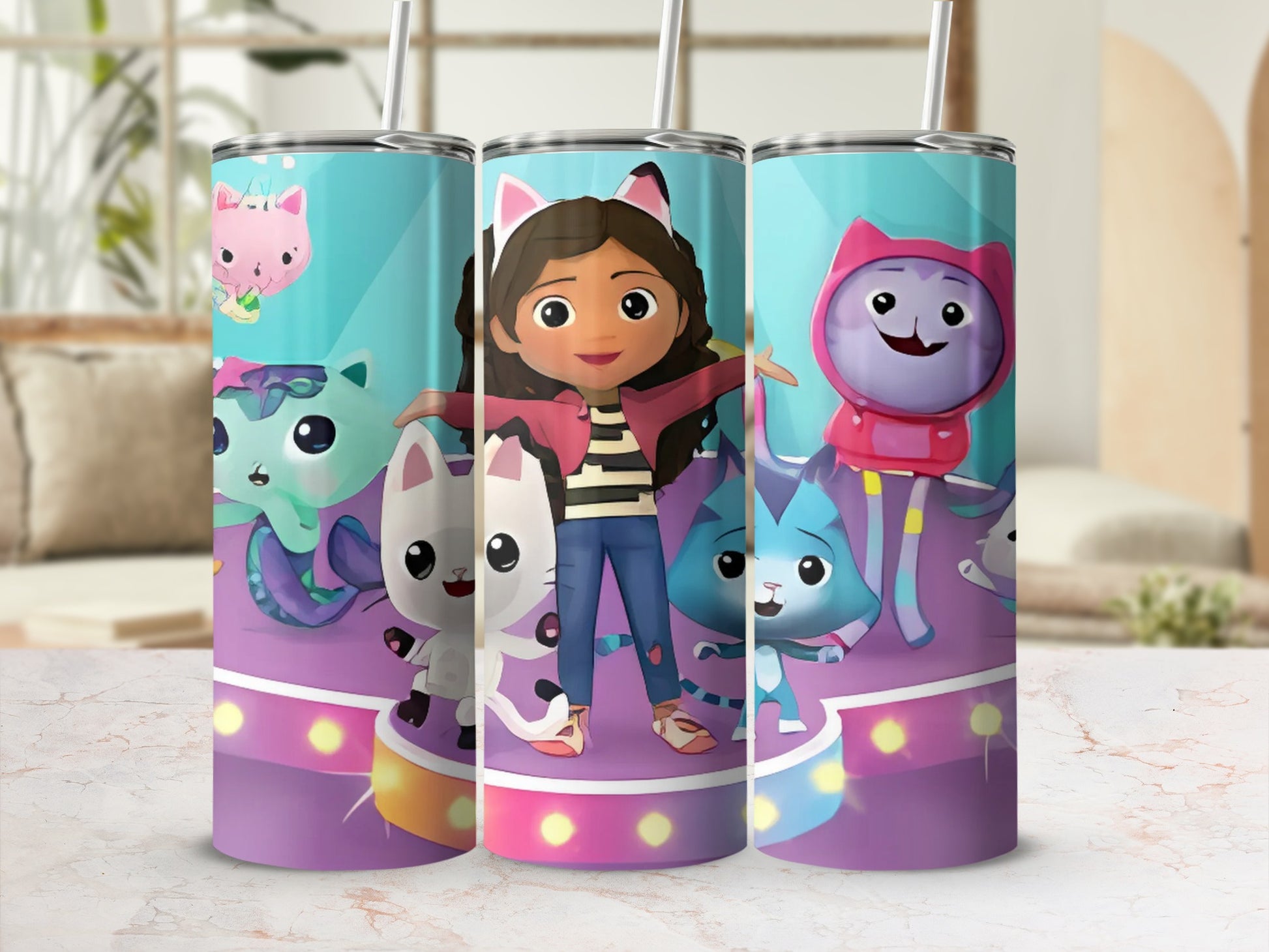 Colorful Kids Cartoon Characters Insulated Tumbler Cup