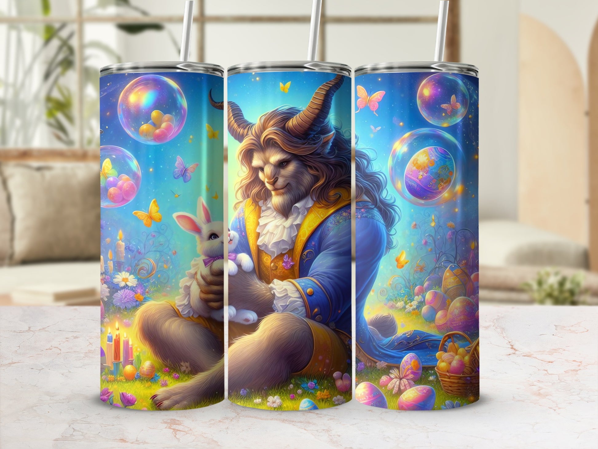 Enchanting Beast Bunny Easter Eggs Vibrant Tumbler product type