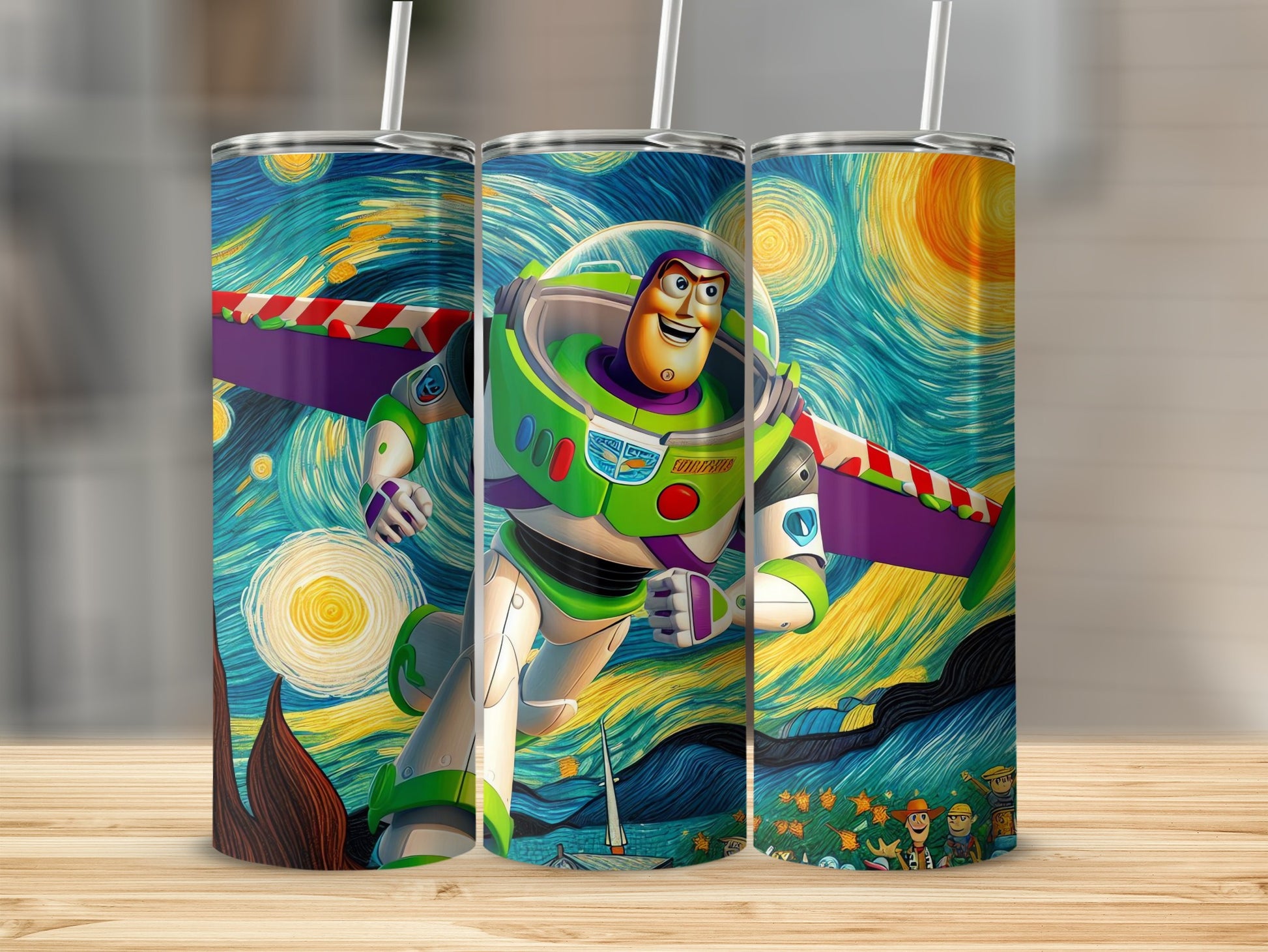 Buzz Lightyear Inspired Starry Night Tumbler Cup