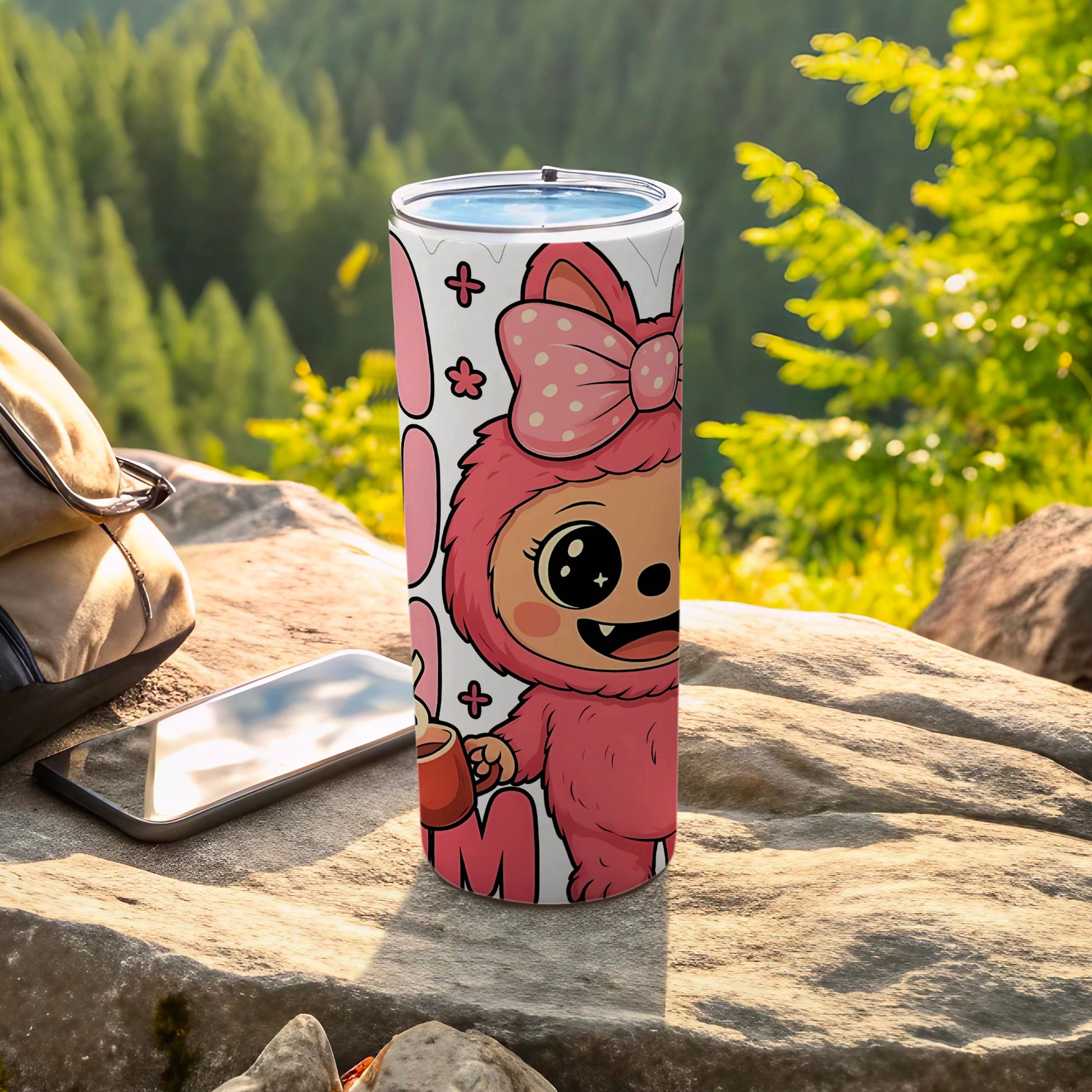 Cute Cartoon Animal with Coffee Travel Tumbler Cup