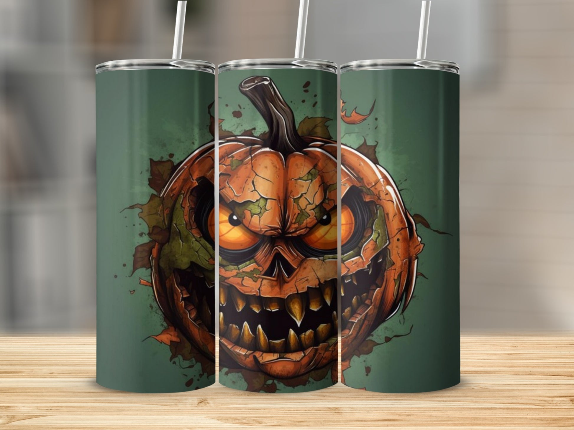 Spooky Jack-O-Lantern Halloween Tumbler Cup product