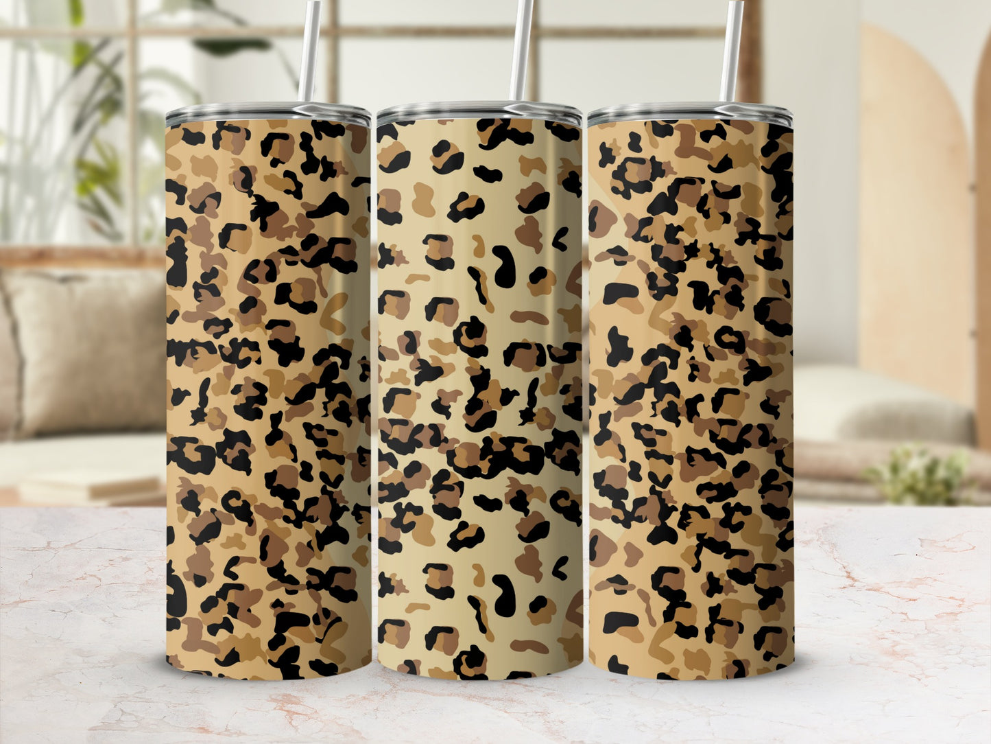 Leopard Print Insulated Stainless Steel Tumbler