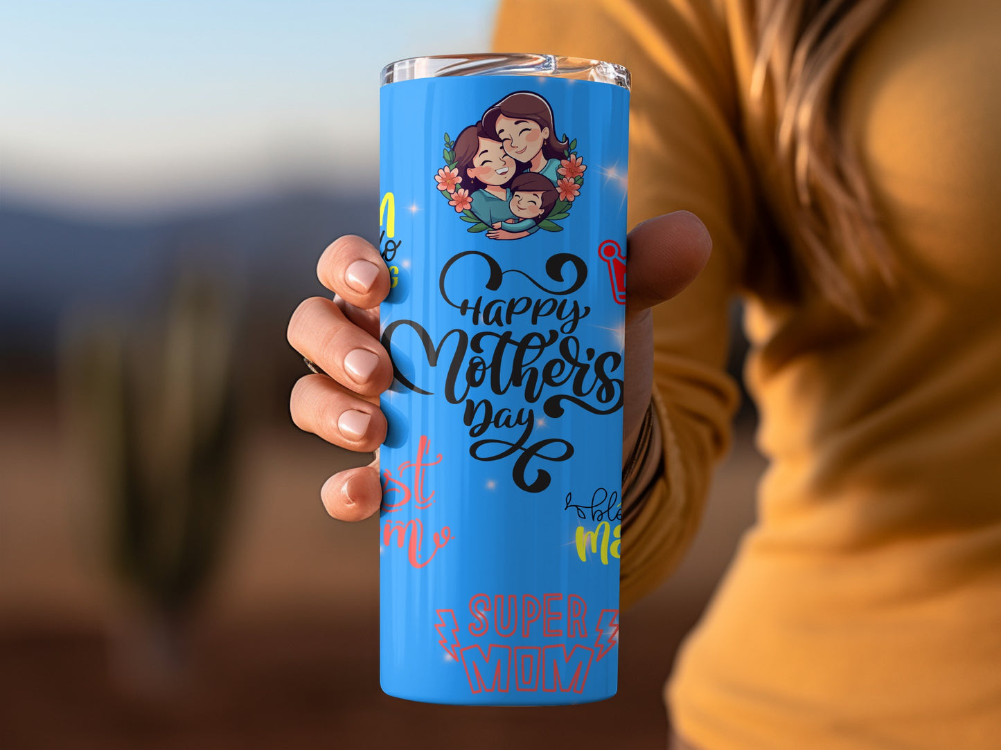 Happy Mother's Day Super Mom Tumbler Cup Gift