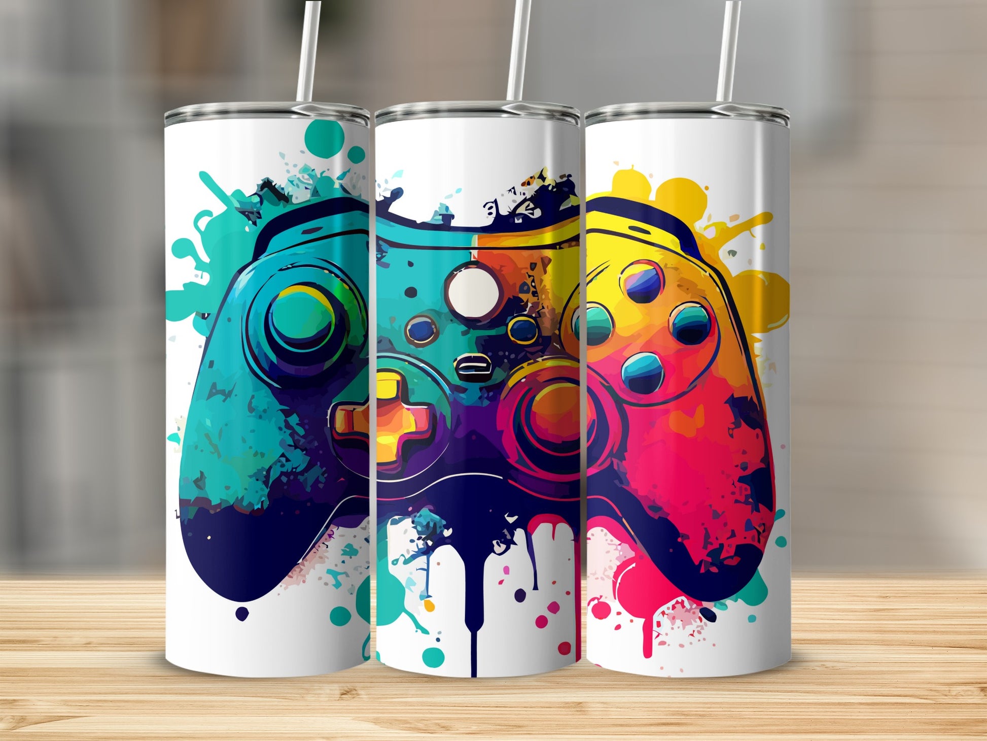 Colorful Gaming Controller Art Drinkware Tumbler