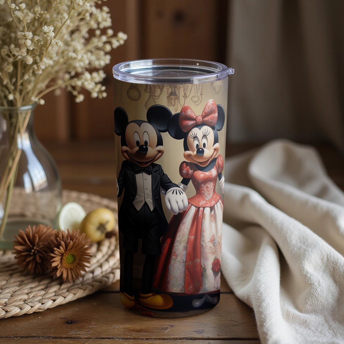 Mickey and Minnie Mouse in Wedding Attire Tumbler