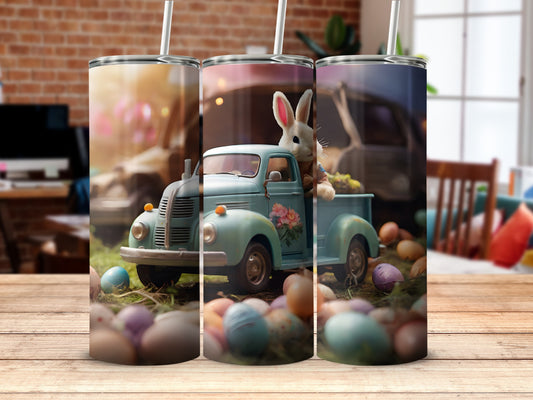 Bunny Truck Easter Eggs Pastel Scene product type