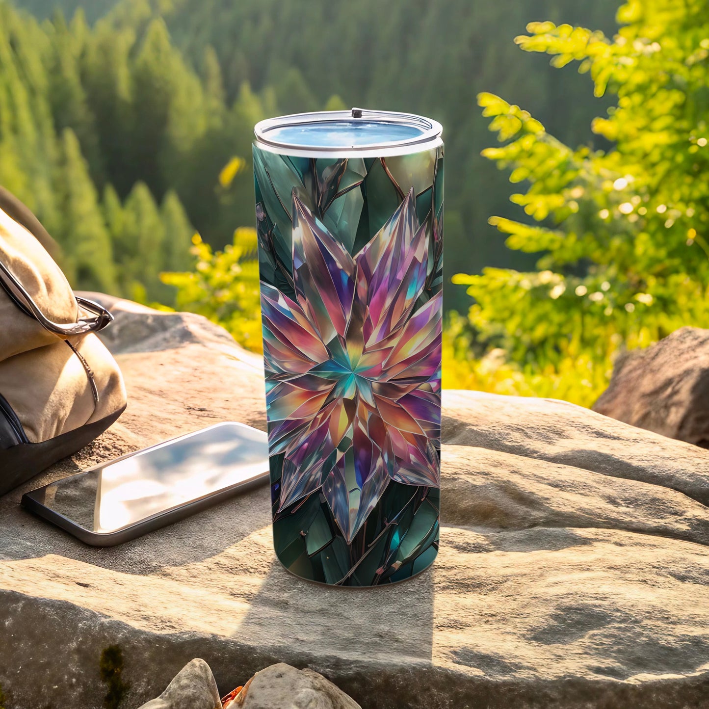 Abstract Geometric Crystal Bloom Iridescent Tumbler product type