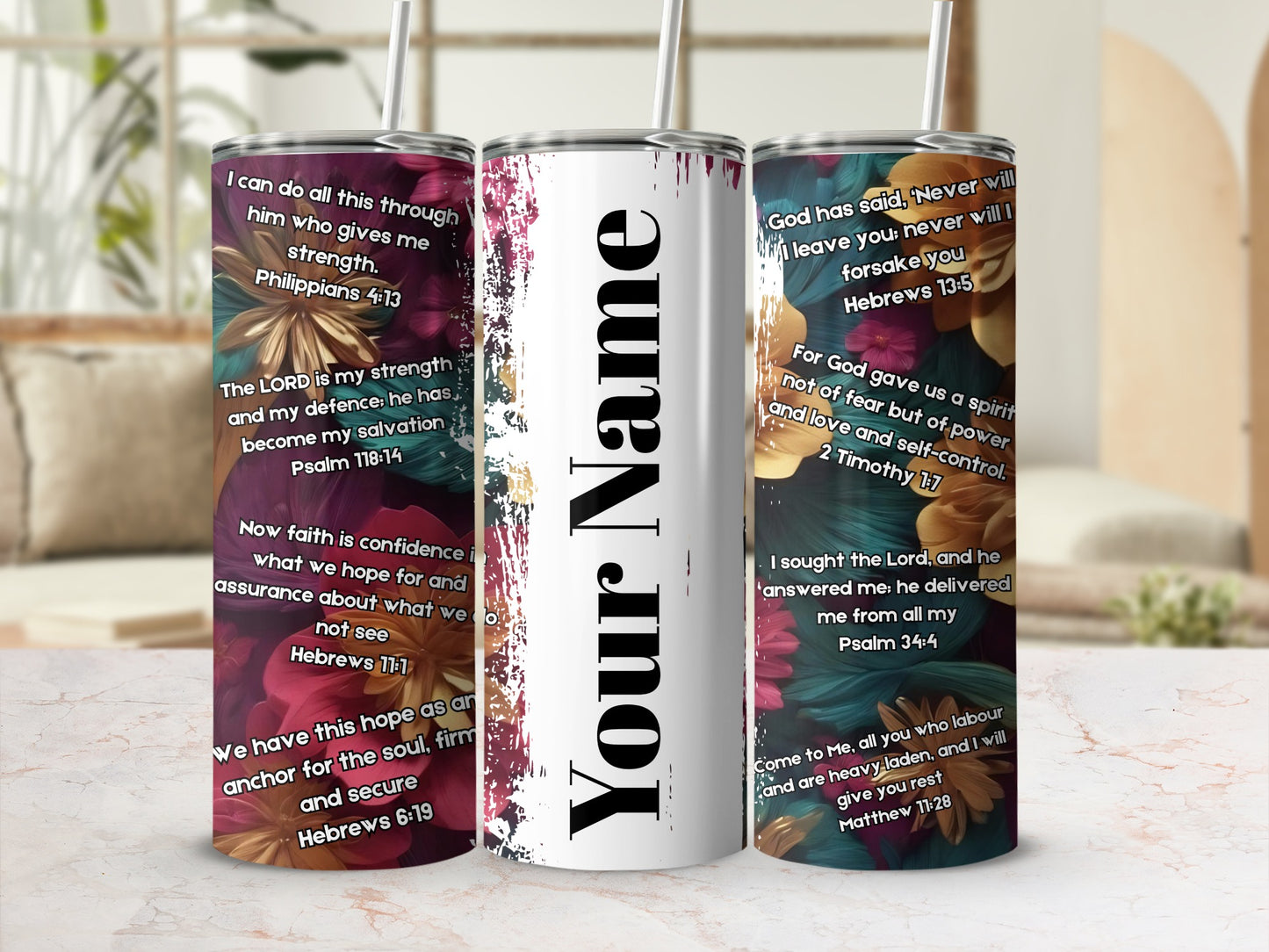 Personalized Inspirational Bible Verse Tumbler