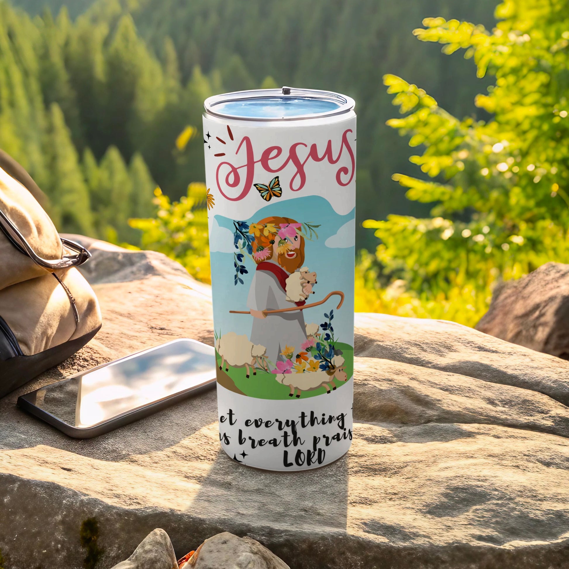Jesus Design Insulated Tumbler Christian Faith Travel Flask