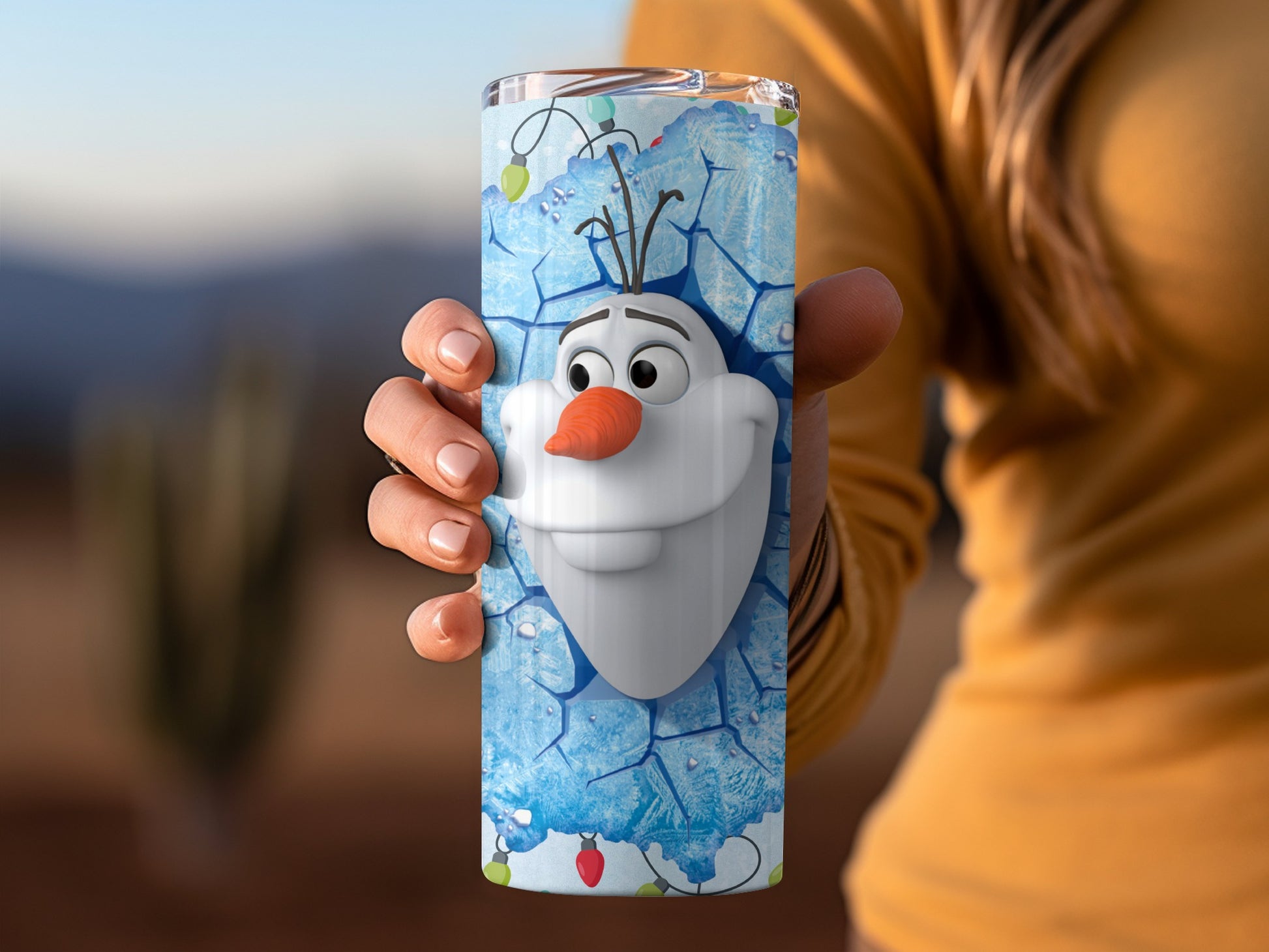 Frozen Snowman Character Design Insulated Tumbler Cup