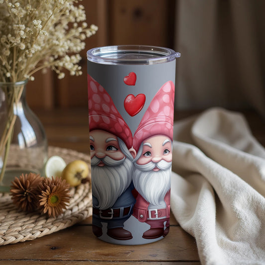 Cute Gnomes with Hearts Travel Mug for Your Beverage