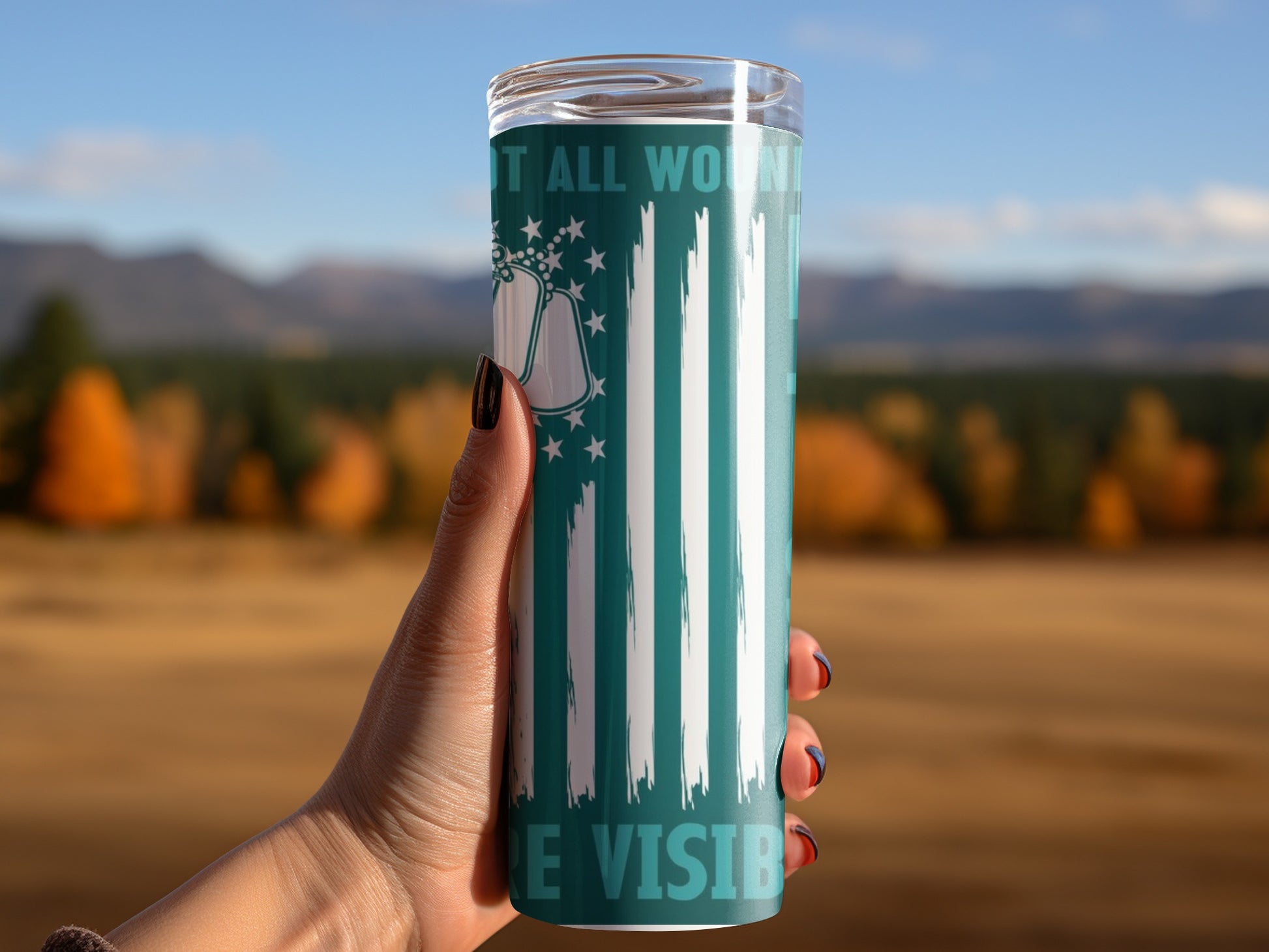 Teal American Flag Design Tumbler for Patriotic Enthusiasts