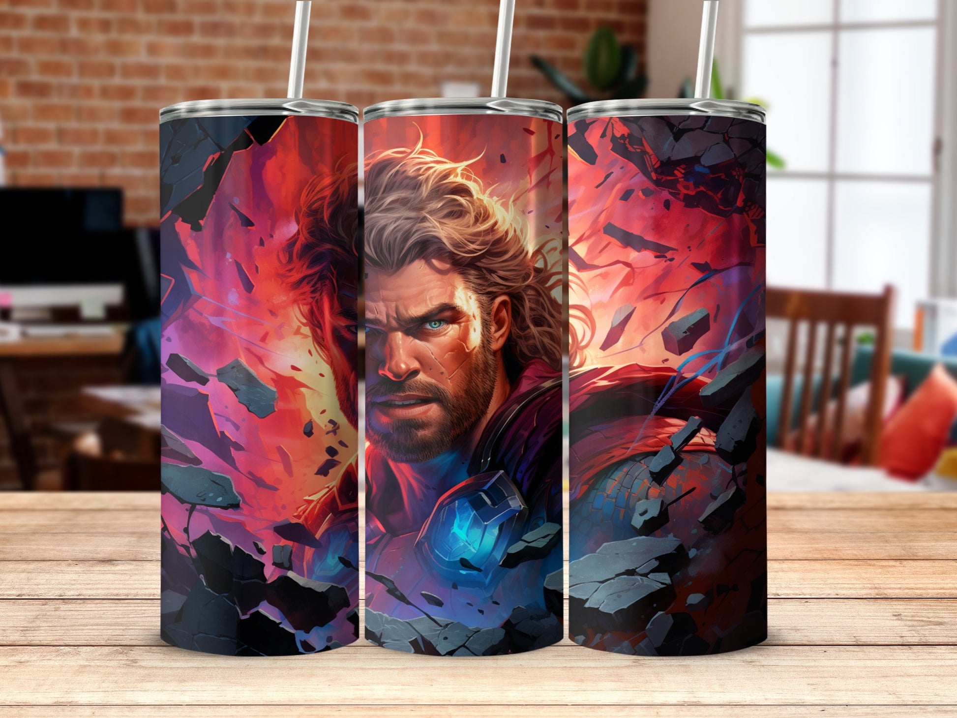 Vibrant Heroic Warrior Themed Drinkware Product