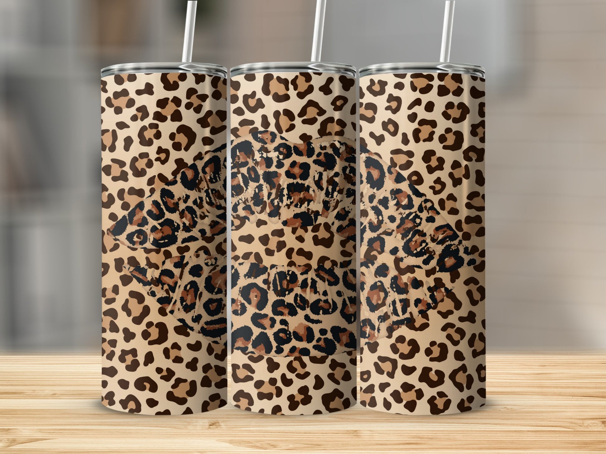 Stylish Leopard Print Tumbler Trendy Drinkware Accessory