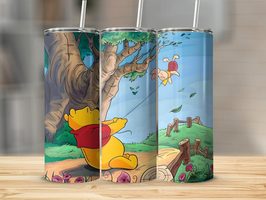 Winnie the Pooh Chartreuse Tumblers with Straw