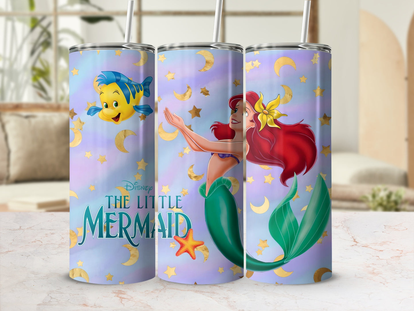 The Little Mermaid Tumbler With Straw Disney Tumbler