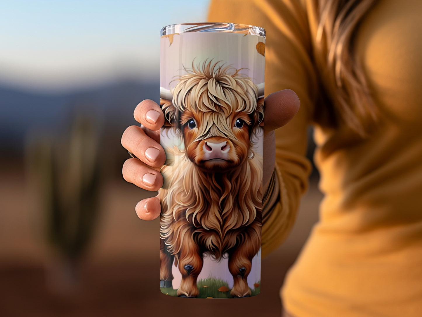 Highland Cow Design Travel Tumbler for Coffee Lovers