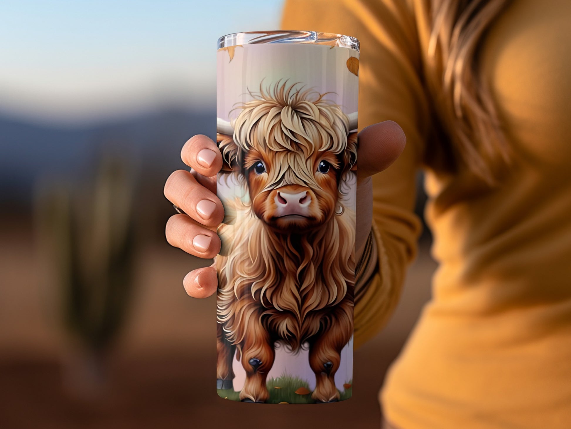 Highland Cow Design Travel Tumbler for Coffee Lovers