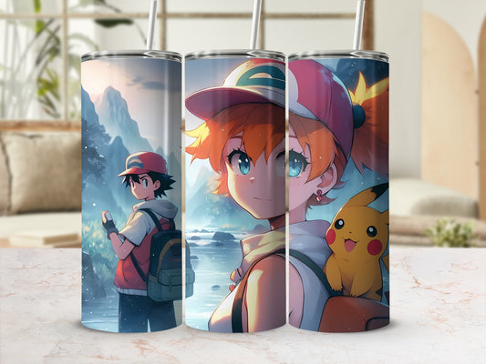 Vibrant Cartoon Character and Pet Print Tumbler