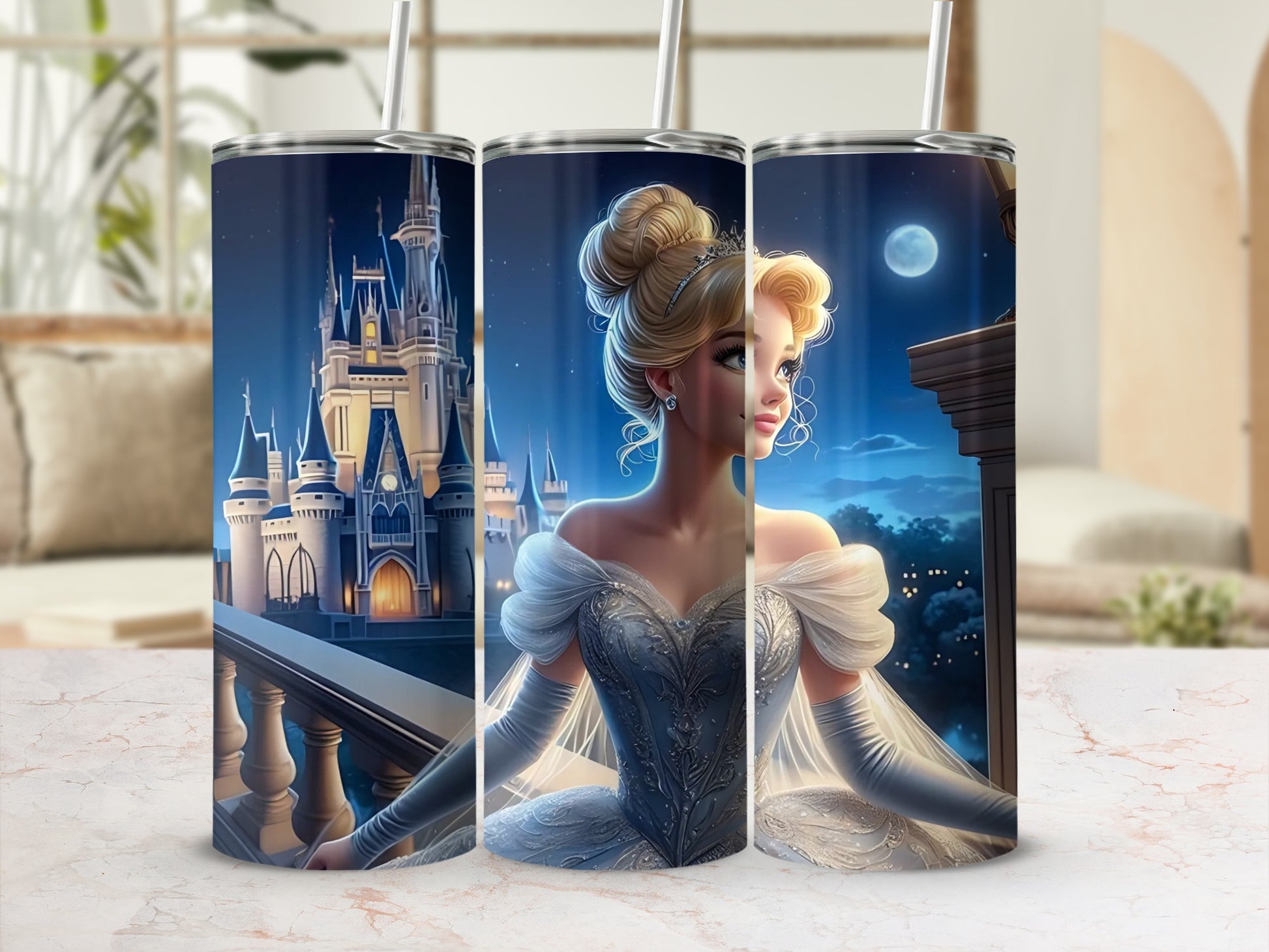 Enchanting Princess and Castle Design Insulated Tumbler