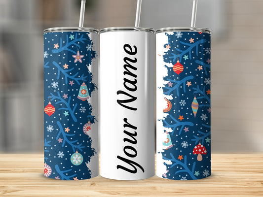 Customizable Christmas Themed Tumbler for Holiday Cheer