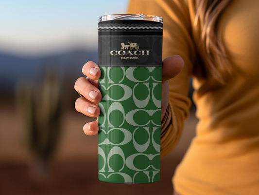 Coach New York Green and Black Travel Mug