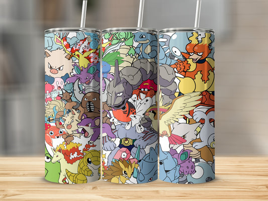Vibrant Anime Creature Patterned Tumbler Cup Collection