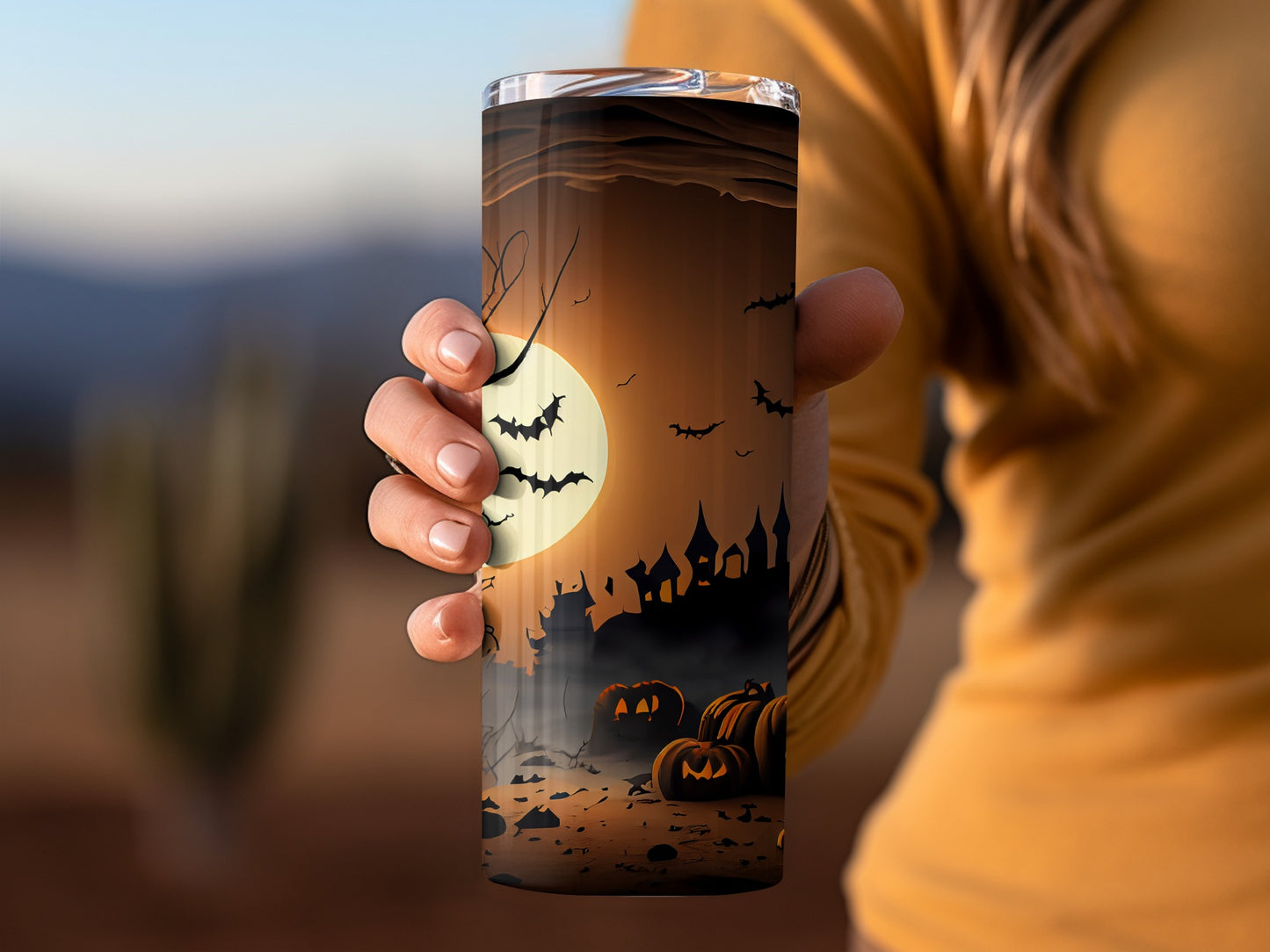 Haunted Halloween Night Design Insulated Tumbler