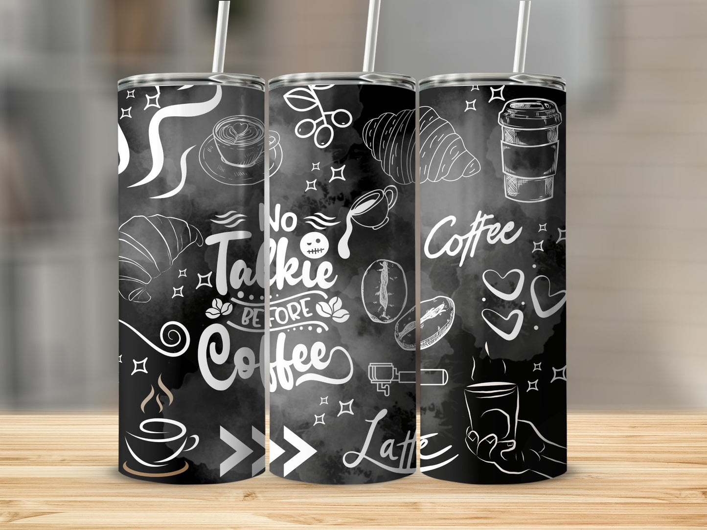No Talkie Before Coffee Latte Coffee Tumbler