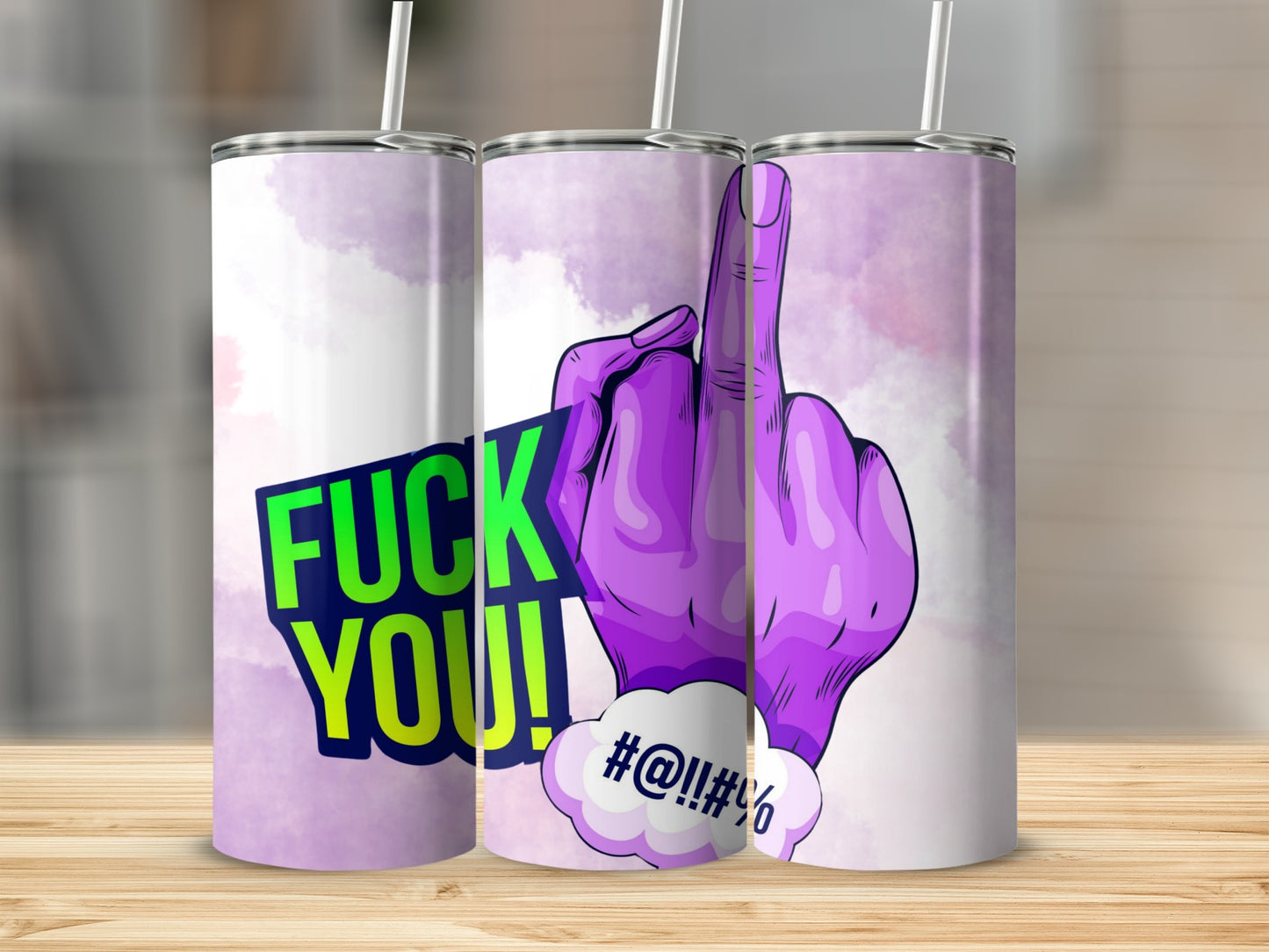 Fuck You Middle Finger Insult Graphic Tumbler