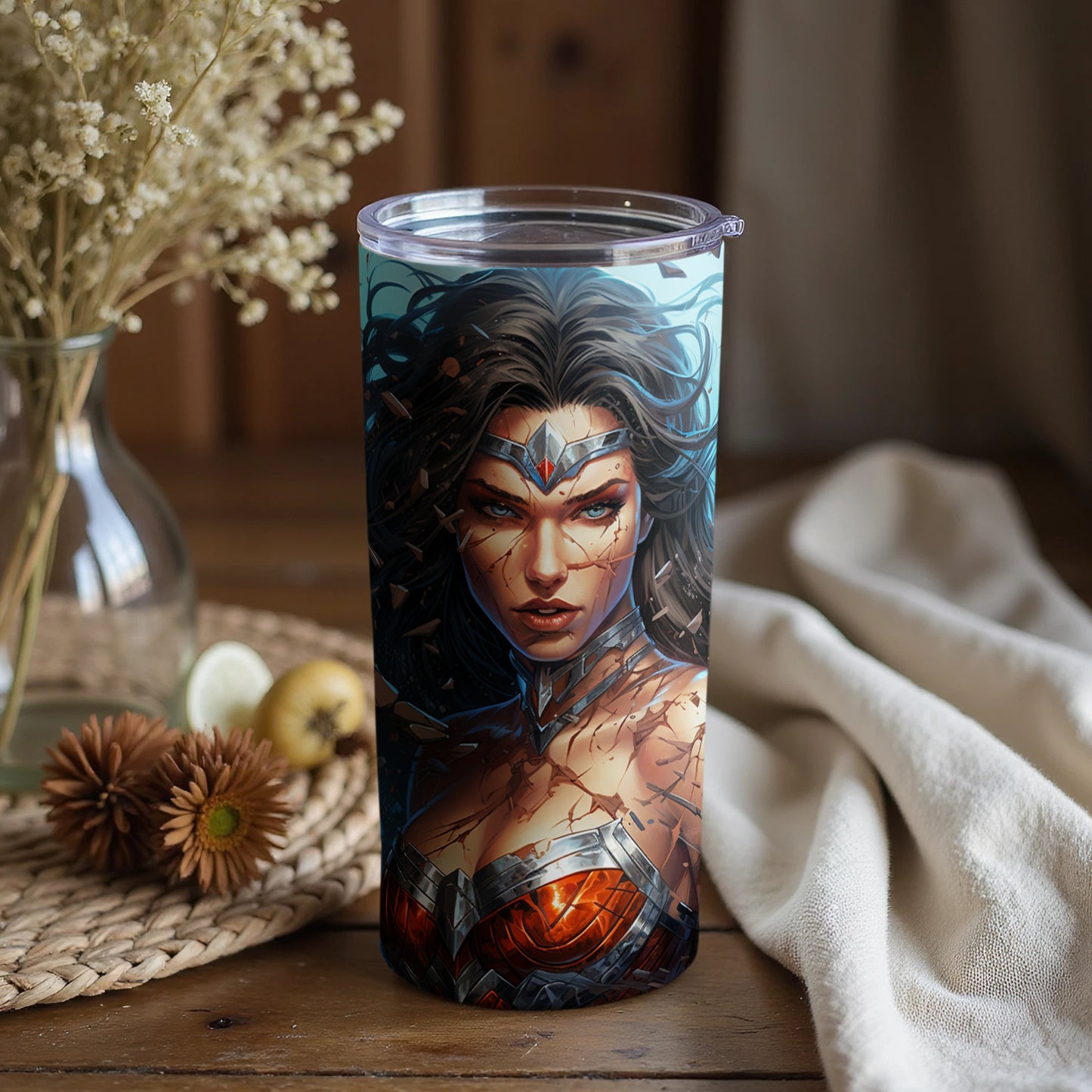 Heroic Artwork Tumbler with Intricate Details
