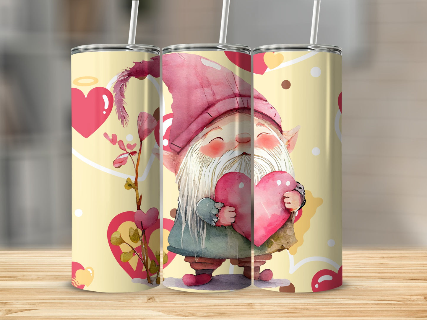 Cute Gnome with Heart Valentine's Love Tumbler