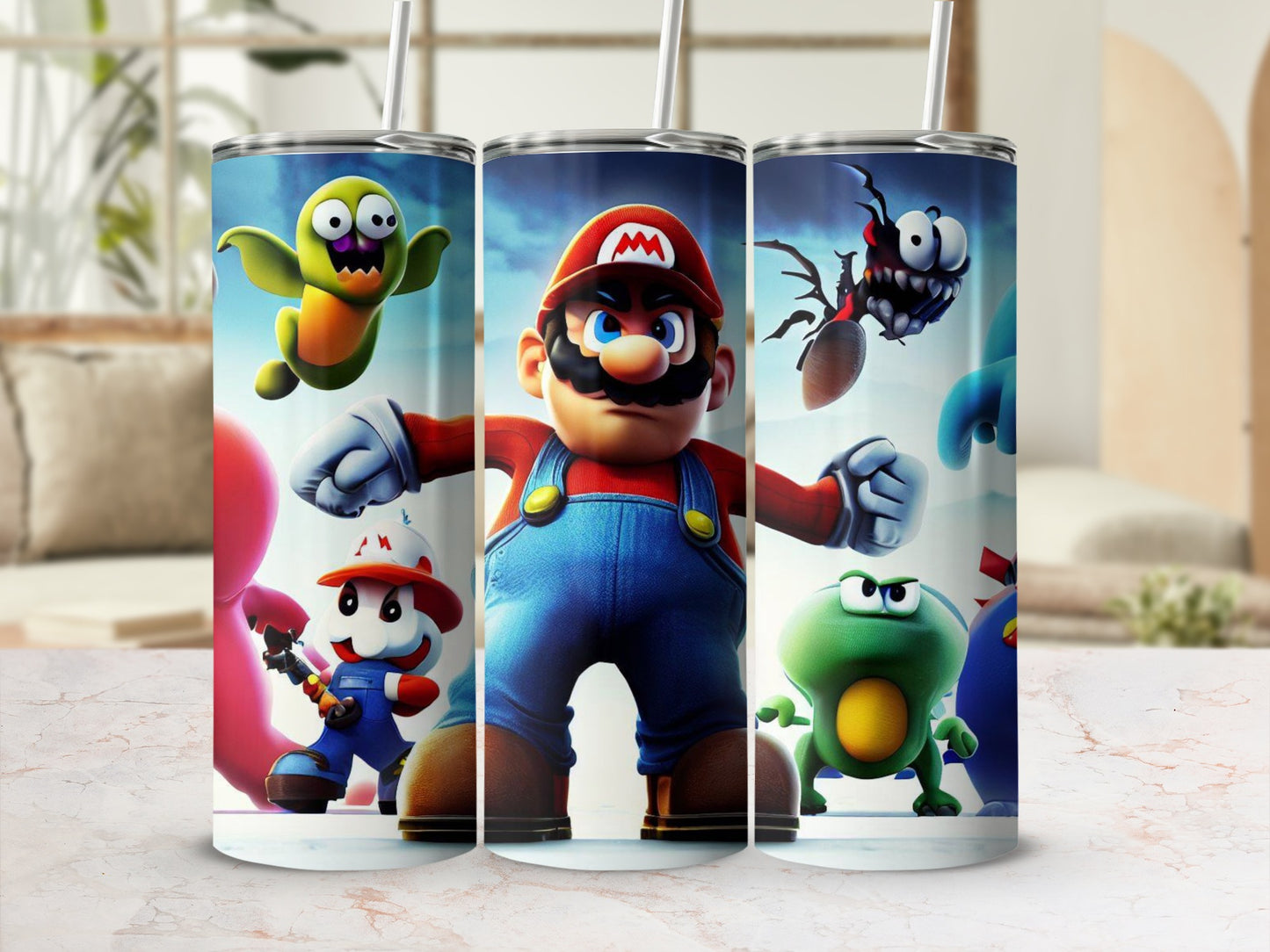 Colorful Cartoon Hero and Characters Tumbler Cup