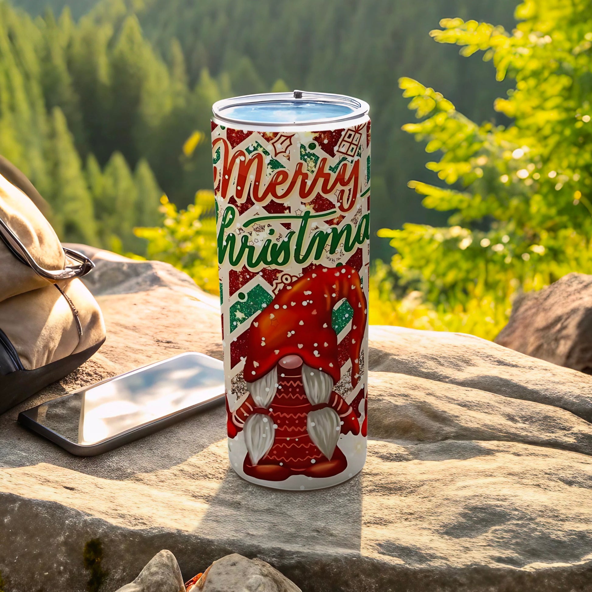 Festive Merry Christmas Gnome Tumbler for the Holiday Season