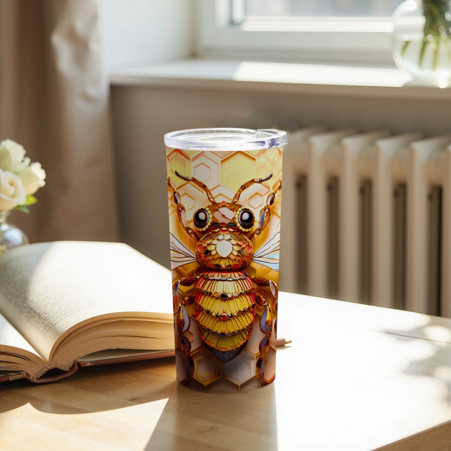 Colorful Mosaic Bee Honeycomb Pattern Tumbler product type
