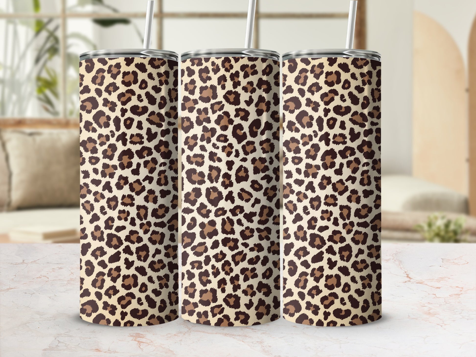 Leopard Print Insulated Tumbler for Coffee Lovers