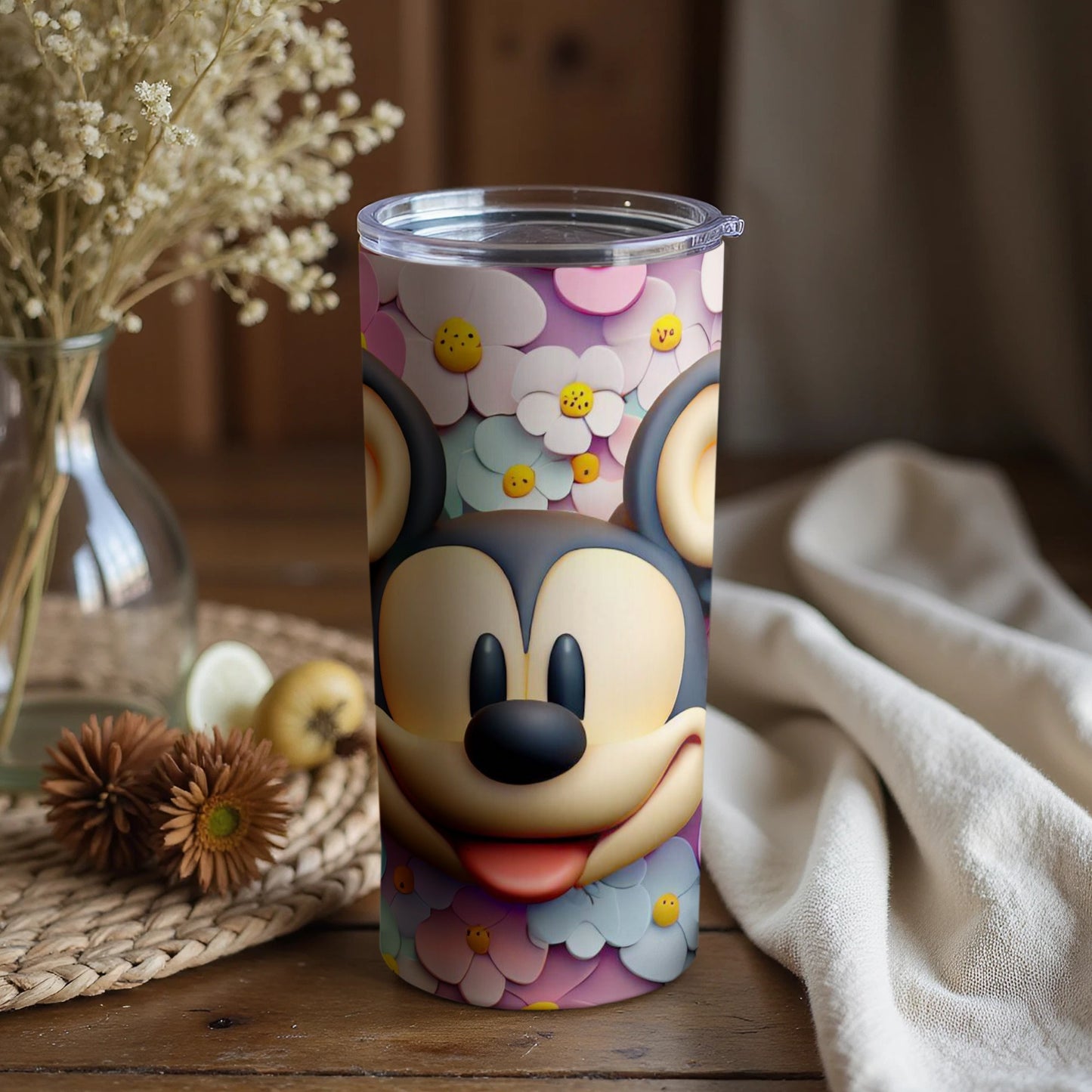 Cheerful Cartoon Character Themed Beverage Tumbler