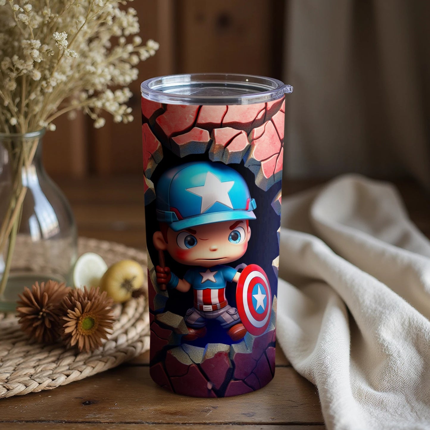 Adorable Superhero Character Tumbler for Kids