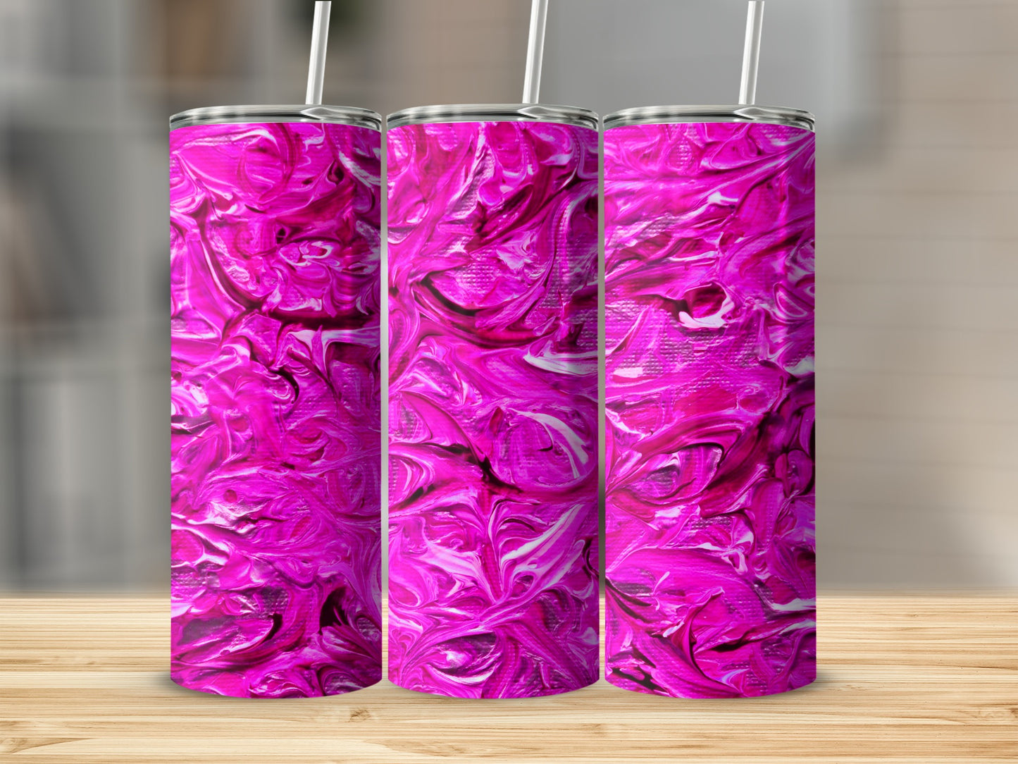 Abstract Pink Swirls Textured Background Image Tumblers
