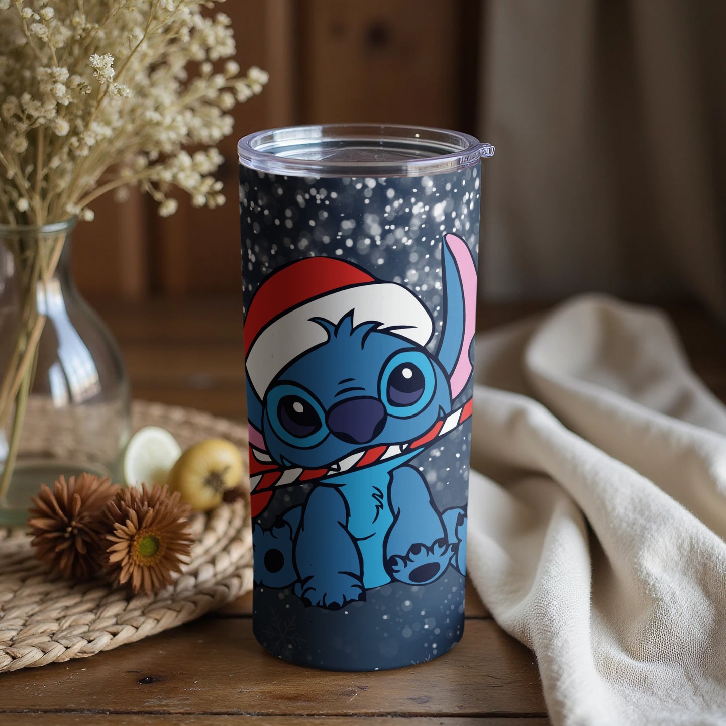 Festive Stitch Themed Tumbler for Christmas Enthusiasts