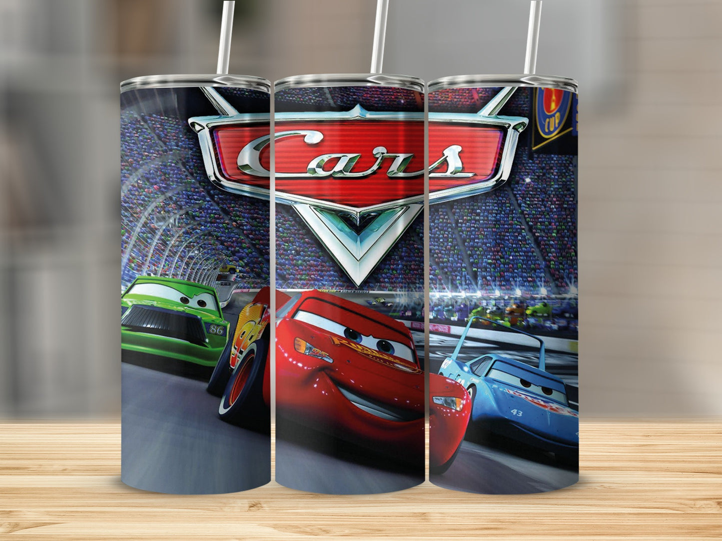 Cars Animated Racing Scene Tumbler Cup for Fans