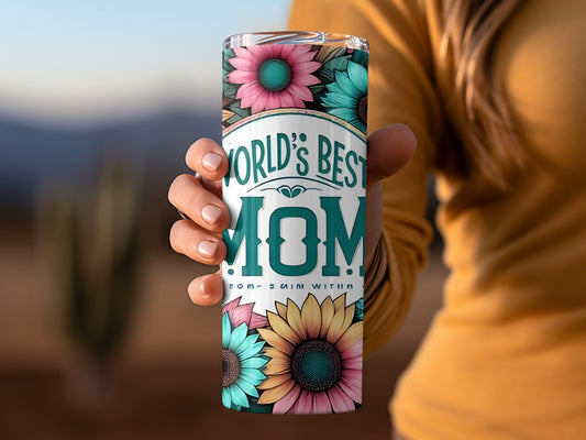 World's Best Mom Floral Insulated Tumbler for Mothers