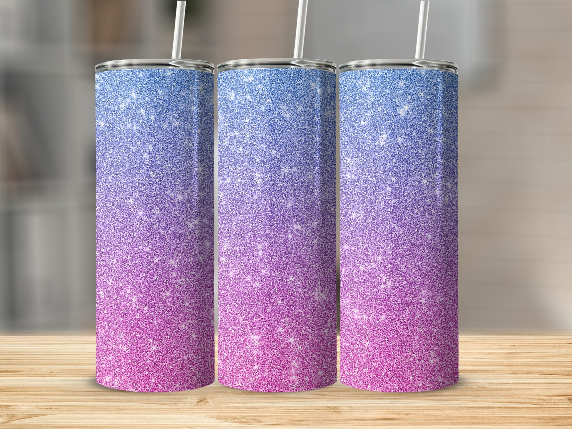 Sparkling Gradient Glitter Tumbler Beverage Holder