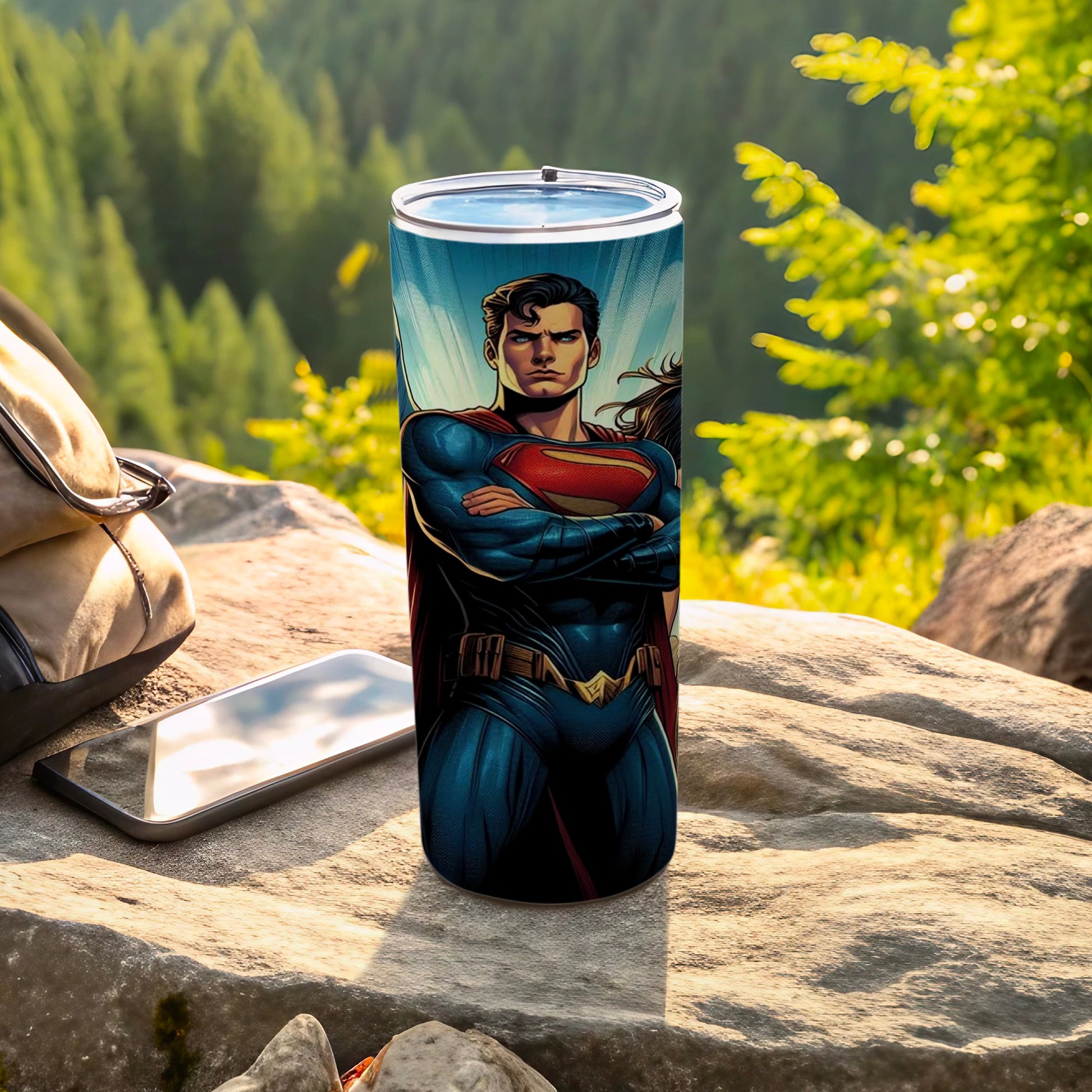 Heroic Superhero Character Graphic Tumbler Flask